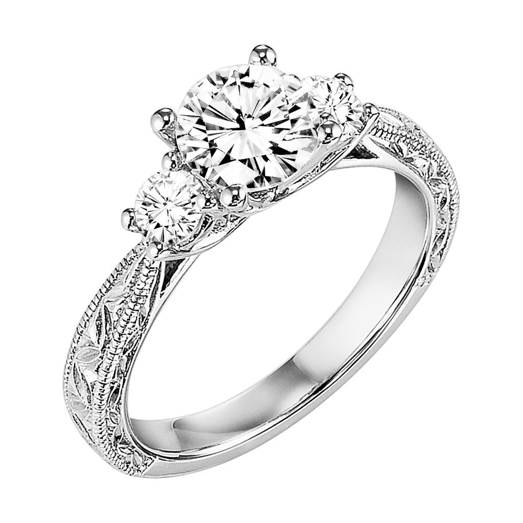 Three Stone Diamond Semi Mount 14K White Gold – RingMaster Jewelers