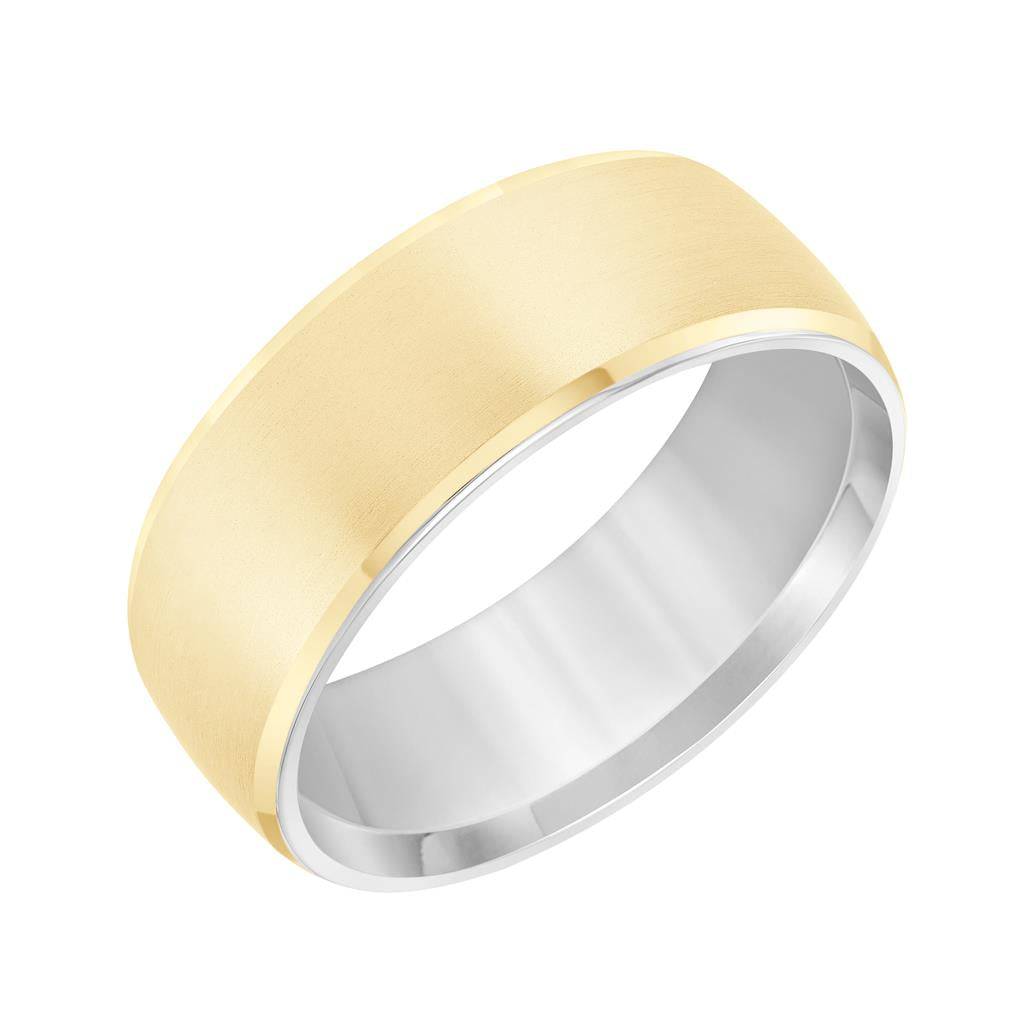 7mm 14K Yellow & White Gold Satin Finish Band – RingMaster Jewelers
